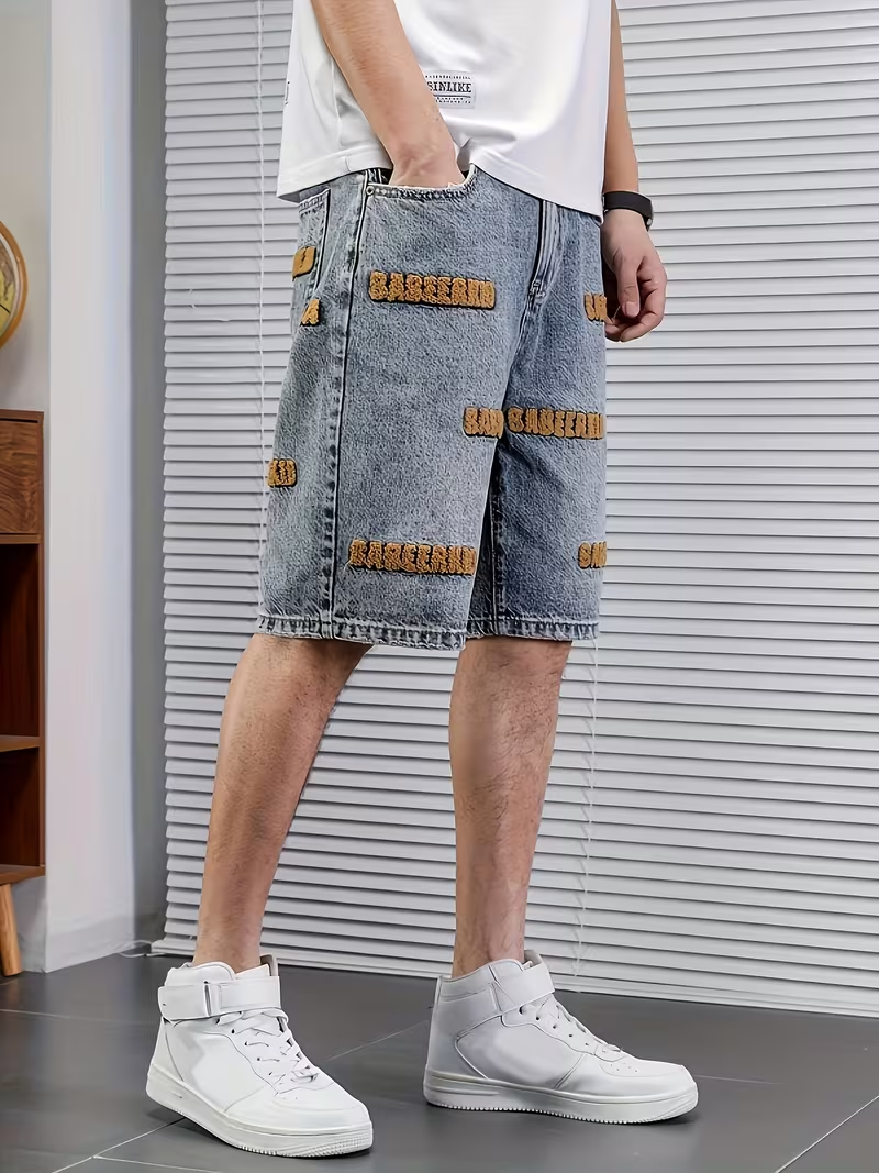 Men’s Textured Patch Shorts