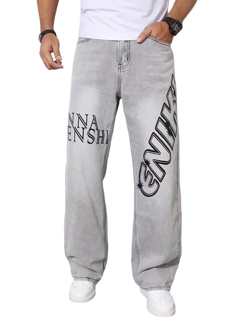 Men’s Wide-Leg Graphic Pants