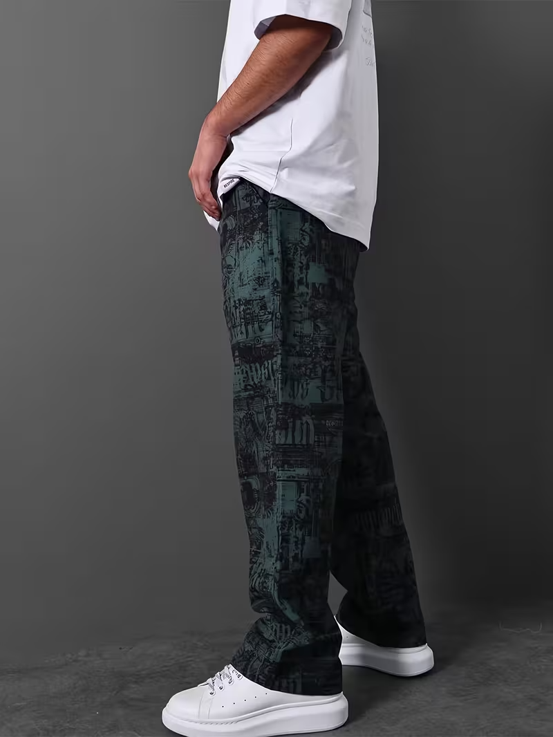 Men’s Straight-Fit Graphic Pants