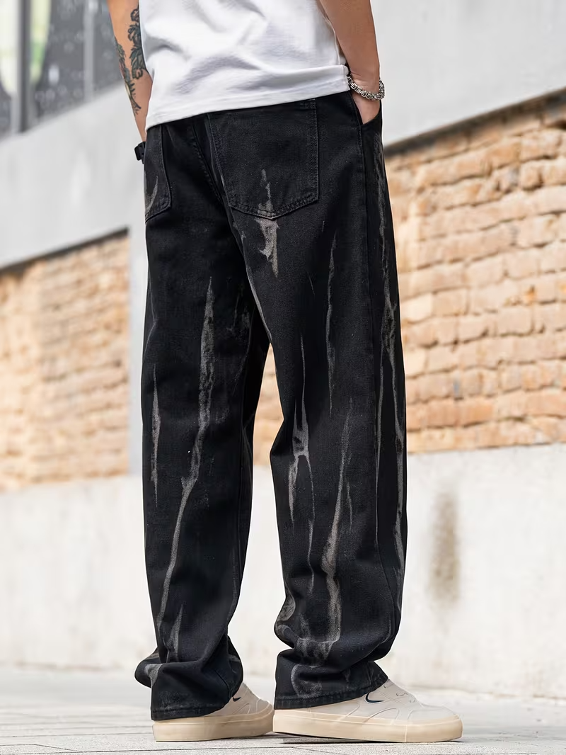 Men’s Wide-Leg Streaked Pants